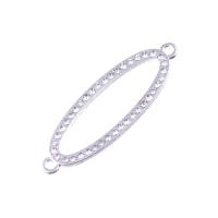 Rhinestone Zinc Alloy Connector, silver color plated, with rhinestone & 1/1 loop Approx 1mm 