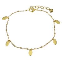 Stainless Steel Charm Bracelet, with 1.5Inch extender chain, gold color plated, oval chain & for woman 1.5mm Approx 8.5 Inch 