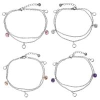 Stainless Steel Charm Bracelet, with 1.5Inch extender chain, oval chain & for woman & , original color 8mm,2mm Approx 8.5 Inch 