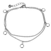 Stainless Steel Charm Bracelet, with 1.5Inch extender chain, oval chain & for woman & , original color 2mm Approx 8.5 Inch 