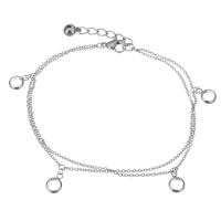 Stainless Steel Charm Bracelet, with 1.5Inch extender chain, oval chain & for woman & , original color 1.5mm Approx 8.5 Inch 