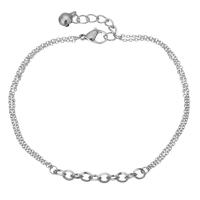 Stainless Steel Chain Bracelets, with 1.5Inch extender chain, oval chain & for woman & , original color 1.5mm Approx 8.5 Inch 