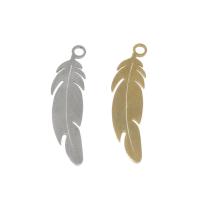 Stainless Steel Feather Pendant, plated Approx 1mm 