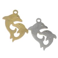 Stainless Steel Animal Pendants, Dolphin, plated Approx 1mm 