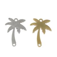 Stainless Steel Charm Connector, Palm Tree, plated, 1/1 loop Approx 1mm 
