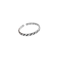 925 Sterling Silver Cuff Finger Ring, platinum plated, fashion jewelry & for woman, 16.9mm, 2.2mm, US Ring .5-7 