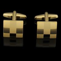 Brass Cufflinks, Square, polished, Laser & fashion jewelry & for man, golden, 5-10mm 