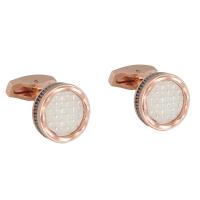 Brass Cufflinks, rose gold color plated, fashion jewelry & for man 5-10mm 