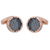 Brass Cufflinks, with Carbon Fibre, rose gold color plated, fashion jewelry & Unisex 5-10mm 