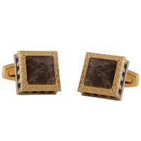 Brass Cufflinks, Square, plated, fashion jewelry & for man & epoxy gel 5-10mm 