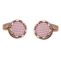 Brass Cufflinks, rose gold color plated, fashion jewelry & Unisex & enamel 5-10mm 