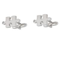 Brass Cufflinks, silver color plated, fashion jewelry & Unisex 