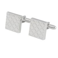 Brass Cufflinks, Square, platinum color plated, fashion jewelry & for man, 5-10mm 