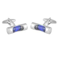 Brass Cufflinks, with Crystal, silver color plated, fashion jewelry & Unisex 5-10mm 