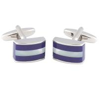 Brass Cufflinks, silver color plated, fashion jewelry & for man & enamel, 5-10mm 