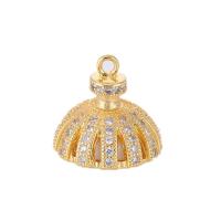 Cubic Zirconia Micro Pave Brass Pendant, plated, micro pave cubic zirconia & hollow 