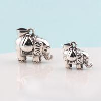 Sterling Silver Animal Pendants, 925 Sterling Silver, Elephant, antique silver color plated, DIY 