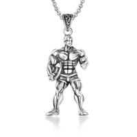 Titanium Steel Pendants, Muscle Man, polished, fashion jewelry & DIY & Unisex 