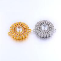 Cubic Zirconia Micro Pave Brass Connector, plated, micro pave cubic zirconia & 1/1 loop Approx 1mm 
