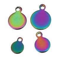 Stainless Steel Pendants, Flat Round, fashion jewelry multi-colored Approx 1.5mm 