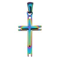 Colgantes de Cruces de acero inoxidable, Joyería, multicolor, 14x28.5x3mm, agujero:aproximado 3.5x5mm, Vendido por UD