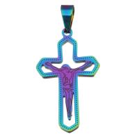 Stainless Steel Cross Pendants, Crucifix Cross, fashion jewelry, multi-colored Approx 