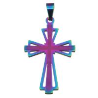 Нержавеющая сталь крест подвески, нержавеющая сталь, Kресты, ювелирные изделия моды, разноцветный отверстие:Приблизительно продается PC