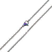 Stainless Steel Chain Necklace, Unisex & oval chain, multi-colored Approx 23 Inch 