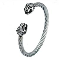 Stainless Steel Cuff Bangle, plated, fashion jewelry & for man, silver color 