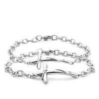 Stainless Steel Chain Bracelets, plated, fashion jewelry & Unisex silver color 