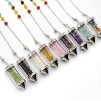Gemstone Brass Pendants, with Brass, platinum color plated 56-59mm,210mm 