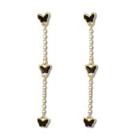 Enamel Zinc Alloy Drop Earring, stainless steel post pin, Butterfly, gold color plated, for woman, 50mm 