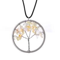Natural Stone Necklace, with Nylon & Brass, plated, fashion jewelry & for woman Approx 19.68 Inch 