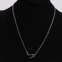 Zinklegierung Zirkonia Halskette, plattiert, Modeschmuck & verschiedene Stile für Wahl & für Frau & mit kubischem Zirkonia, 245mm, verkauft von Strang