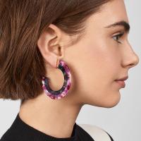 clou d'oreille acrylique, bijoux de mode & pour femme, plus de couleurs à choisir, 53mm, Vendu par paire