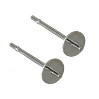 Brass Earring Stud Component, DIY, silver color, nickel, lead & cadmium free 