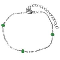 Stainless Steel Chain Bracelets, with 2Inch extender chain, oval chain & for woman, original color  Approx 7 Inch 