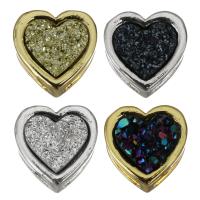 Composants de bijoux en laiton, avec résine, coeur, Placage, plus de couleurs à choisir Environ Vendu par PC