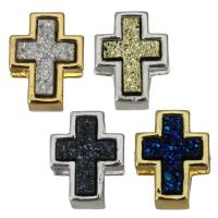 Composants de bijoux en laiton, avec résine, croix, Placage, plus de couleurs à choisir Environ Vendu par PC