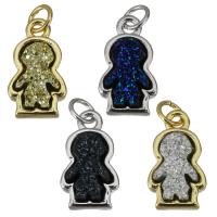 Resin Brass Pendants, with Resin, Boy, plated, fashion jewelry Approx 3mm 