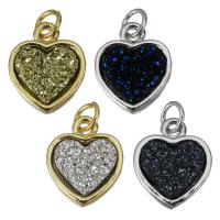 Brass Heart Pendants, with Resin, plated, fashion jewelry Approx 3mm 