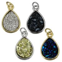 Resin Brass Pendants, with Resin, Teardrop, plated, fashion jewelry Approx 3mm 