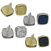 Brass Stud Earring, with plastic earnut & Resin, plated, fashion jewelry & for woman 