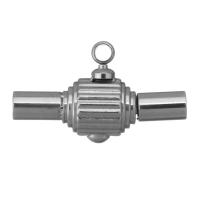 Stainless Steel Snap Clasp, with end cap, original color 2.5mm Approx 1.5mm 