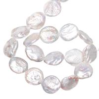 Coin Cultured Freshwater Pearl Beads, Button, natural, white, 15-16mm Approx 0.8mm Approx 15 Inch 