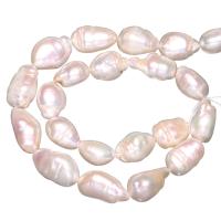 Perles nacres baroques de culture d'eau douce , perle d'eau douce cultivée, naturel, avec troll, blanc, 11-12mm Environ 0.8mm Environ 15 pouce, Vendu par brin