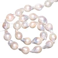 perles nucléées cultivées d'eau douce , perle d'eau douce cultivée, larme, naturel, blanc, 10-11mm Environ 0.8mm Environ 15 pouce, Vendu par brin