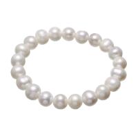 Perlen Armbänder, Natürliche kultivierte Süßwasserperlen, rund, natürlich, für Frau, keine, 10mm, Länge:ca. 7.5 ZollInch, verkauft von Strang