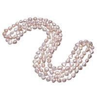 Freshwater Pearl Sweater Chain Necklace, Keshi, natural, for woman 7-12mm Approx 64 Inch 