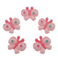 Animal Resin Cabochon, Butterfly, pink 
